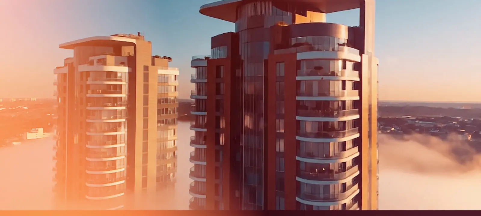 As duas torres do Elevare contra o horizonte